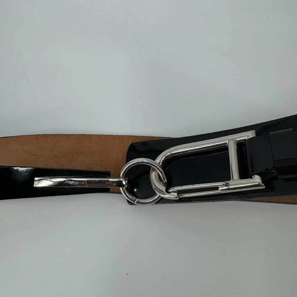 Giovagio Black Patent Leather Belt